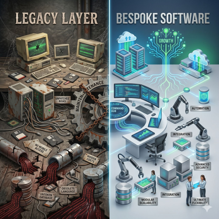 Is it time to change? Bespoke software checklist Deciding whether to build custom software or stick with your old systems is a major choice for any business leader.