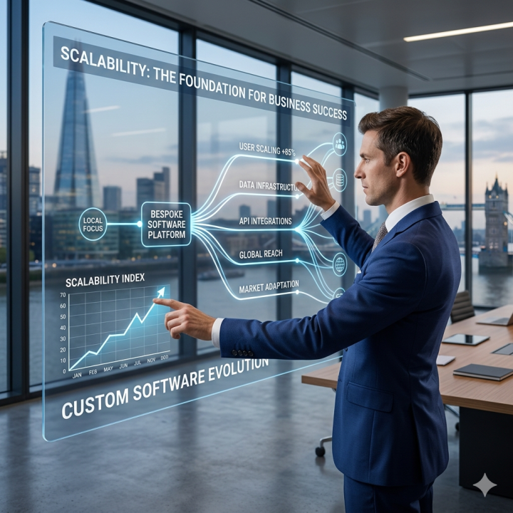 Bespoke software solutions workflows custom development UK scalability growth business